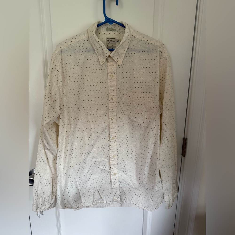 J. Crew Cream Casual Button Down Shirt XL